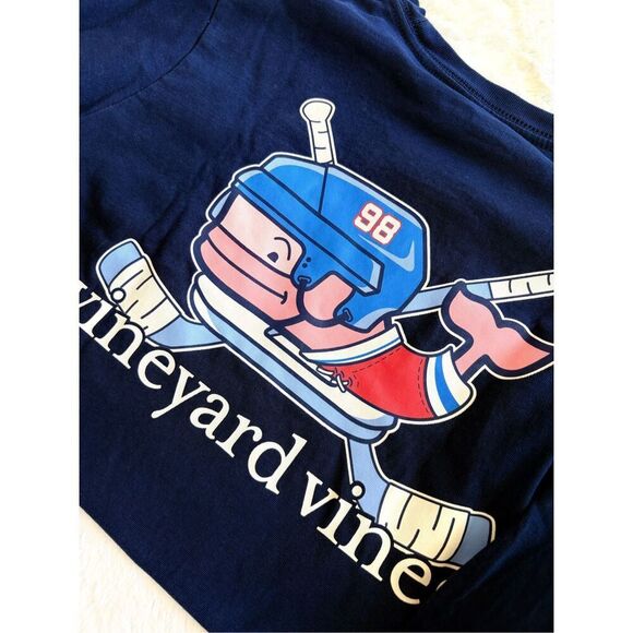 Vineyard Vines Hockey Long Sleeve Shirt Medium 12/14 - Picture 4 of 7